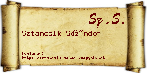 Sztancsik Sándor névjegykártya