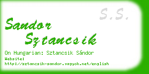 sandor sztancsik business card